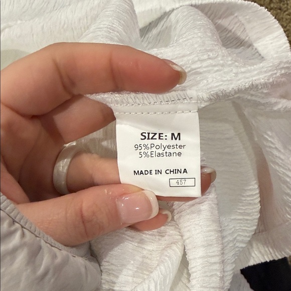 White One-Shoulder Ruffle Tank Top - Picture 2 of 2